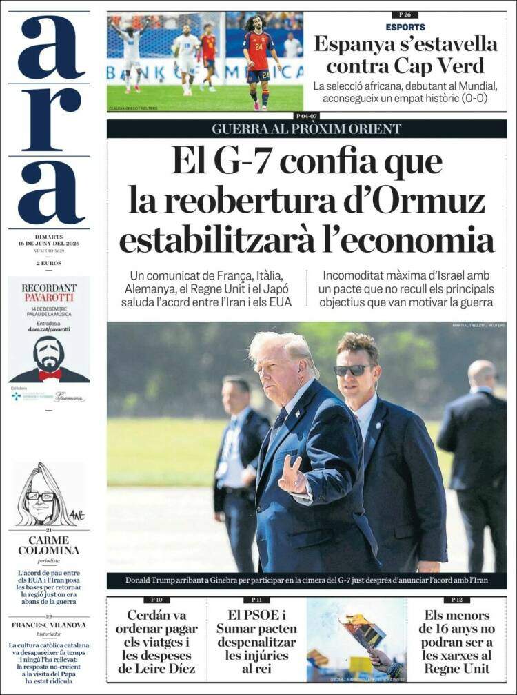 'Ara', 16 de juny de 2026 'Ara', 16 de juny de 2026