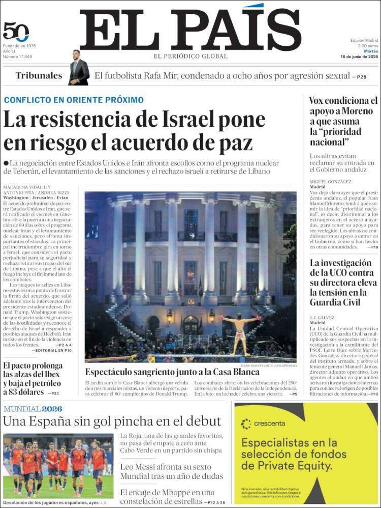 'El País', 16 de juny de 2026 'El País', 16 de juny de 2026