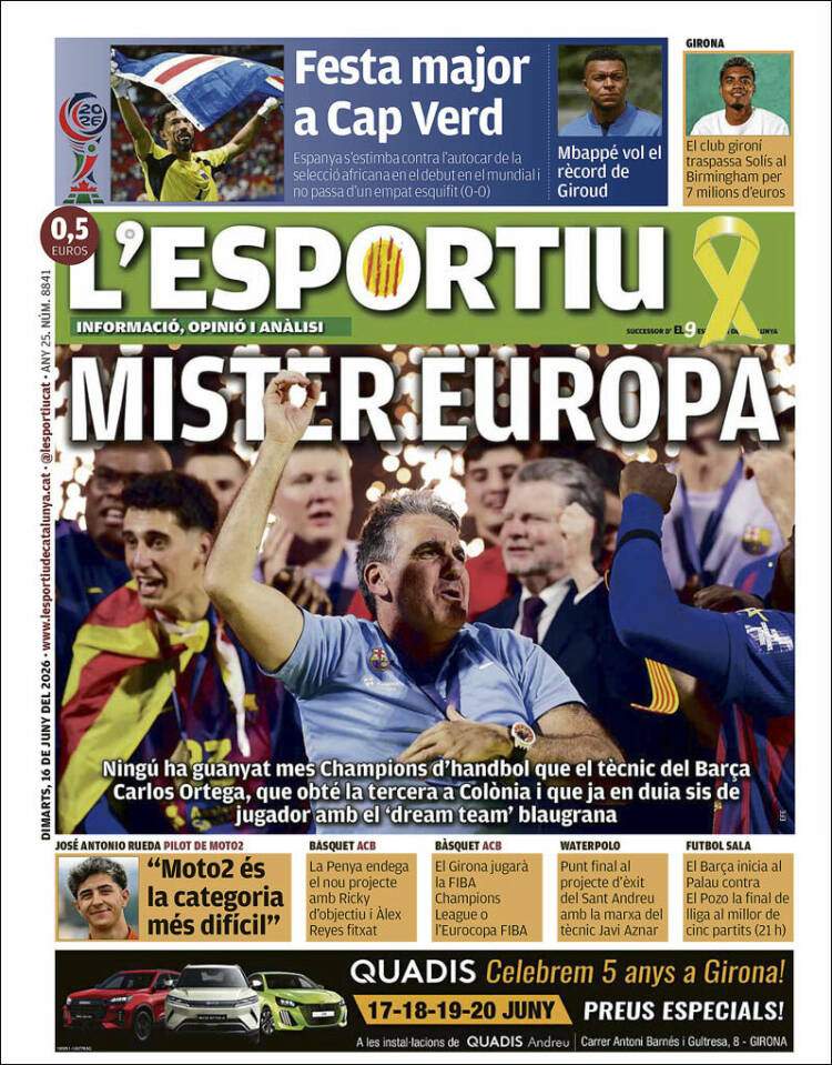 L'Esportiu portada 16 06 2026