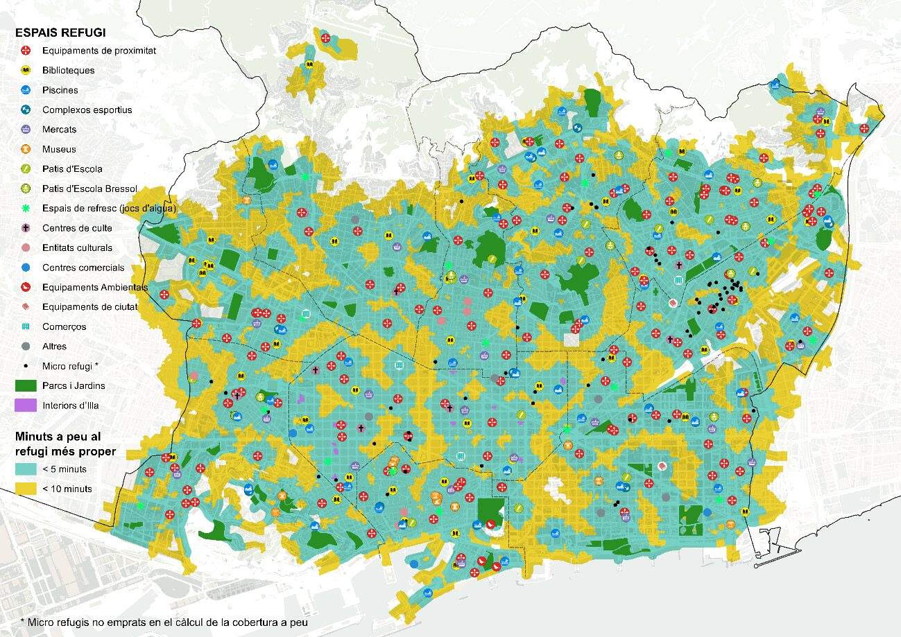 mapa refugis climatics barcelona 2026 ajbcn mapa refugis climatics barcelona 2026 ajbcn