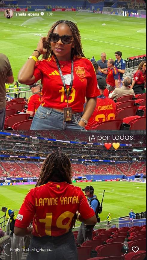 Sheila, la madre de Lamine Yamal, en el partido / Instagram Sheila, la madre de Lamine Yamal, en el partido / Instagram