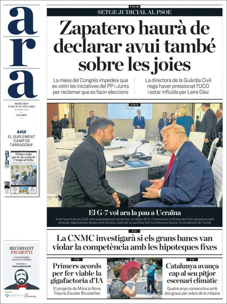 'Ara', 17 de juny de 2026 'Ara', 17 de juny de 2026