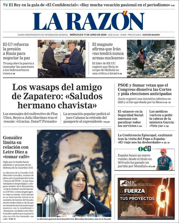 'La Razón', 17 de juny de 2026 'La Razón', 17 de juny de 2026
