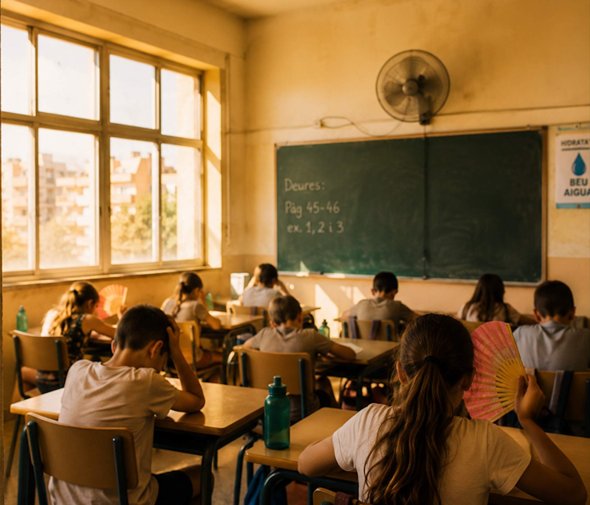 Aulas a 40 grados: el calor extremo convierte las escuelas en un horno en plena ola de calor