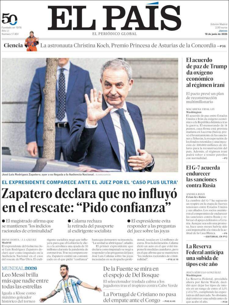 'El País', 18 de juny de 2026 'El País', 18 de juny de 2026
