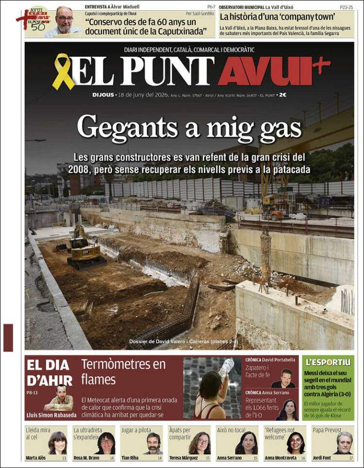 'El Punt Avui', 18 de juny de 2026 'El Punt Avui', 18 de juny de 2026