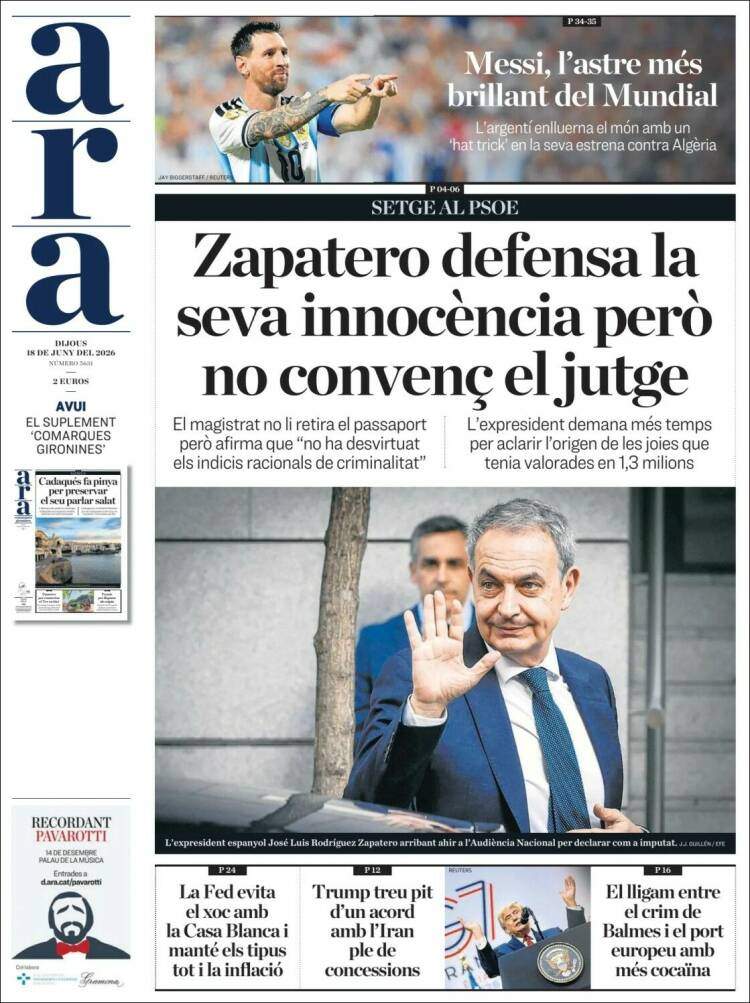 'Ara', 18 de juny de 2026 'Ara', 18 de juny de 2026