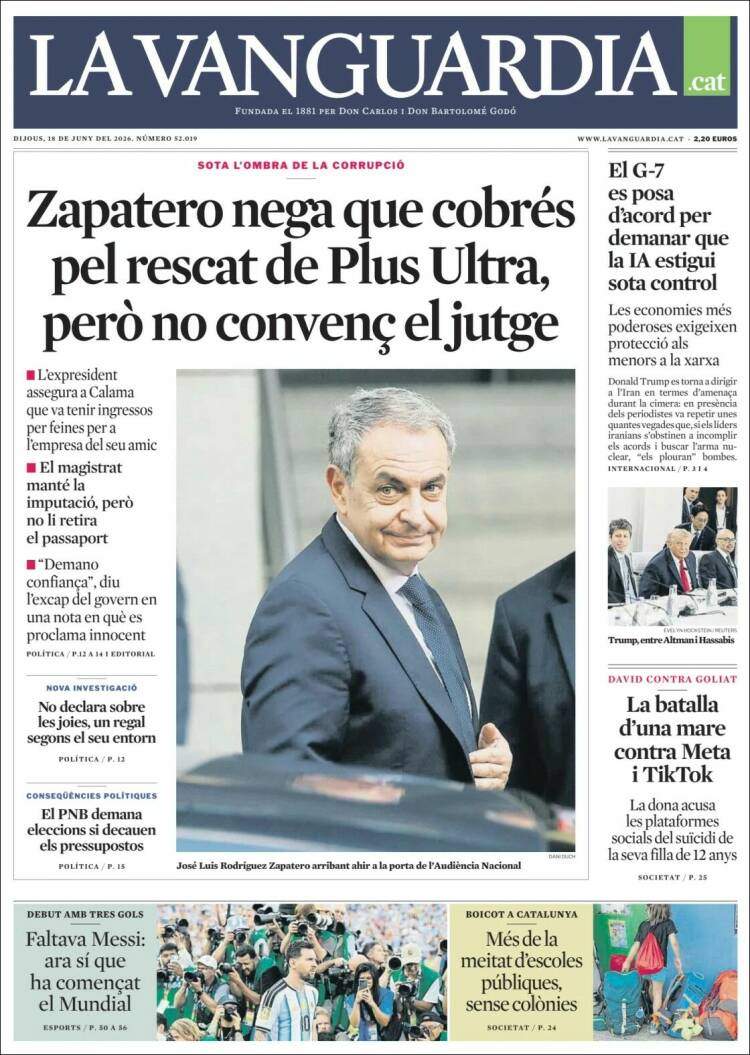'La Vanguardia', 18 de juny de 2026 'La Vanguardia', 18 de juny de 2026