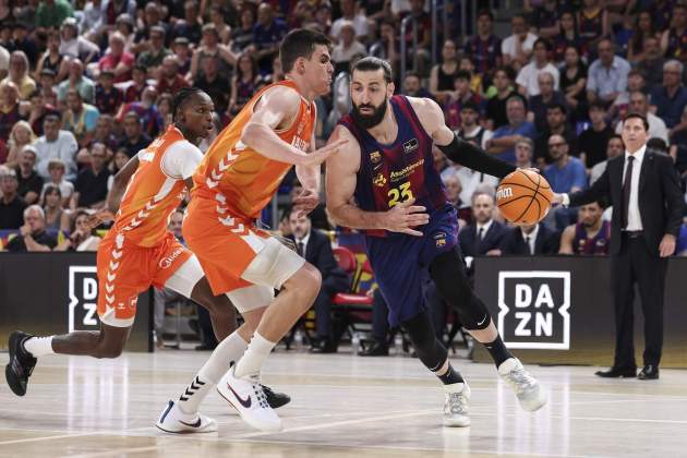 Shengelia, durant un Barça - Valencia de bàsquet / Foto: Europa Press Shengelia, durant un Barça - Valencia de bàsquet / Foto: Europa Press