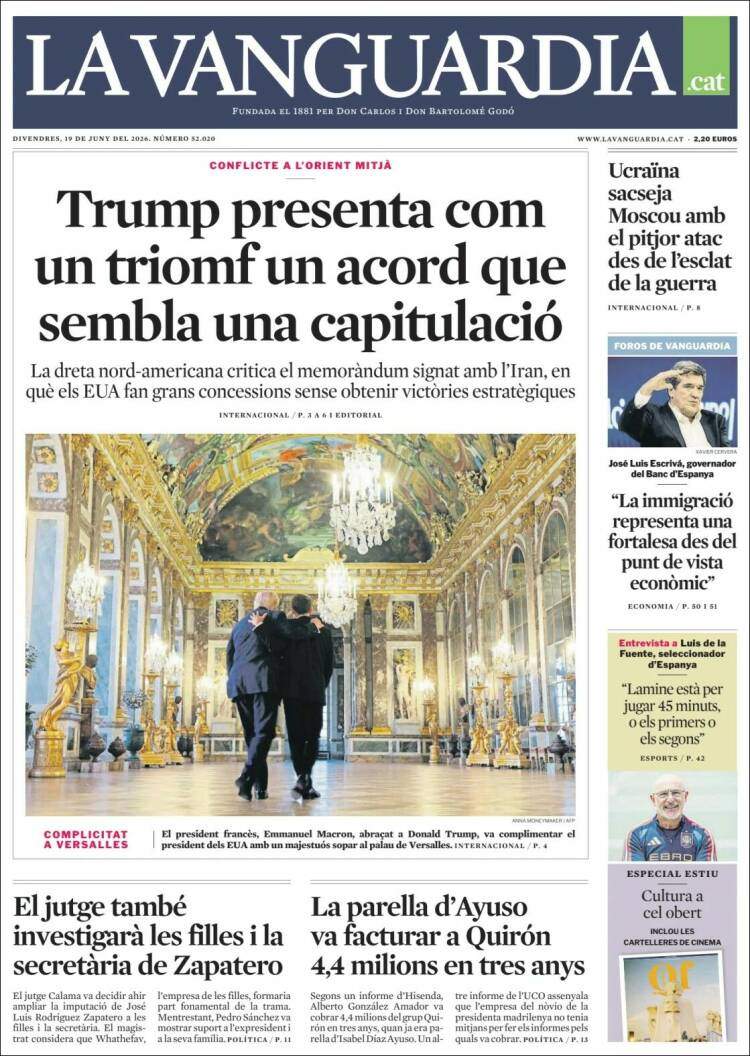 'La Vanguardia', 19 de juny de 2026 'La Vanguardia', 19 de juny de 2026