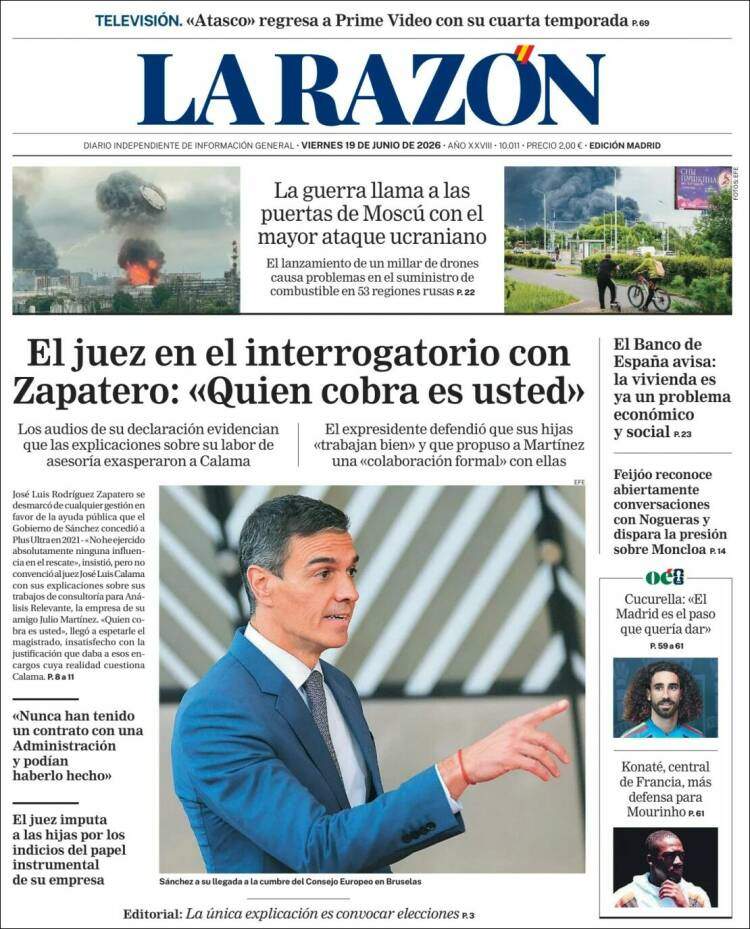 'La Razón', 19 de juny de 2026 'La Razón', 19 de juny de 2026