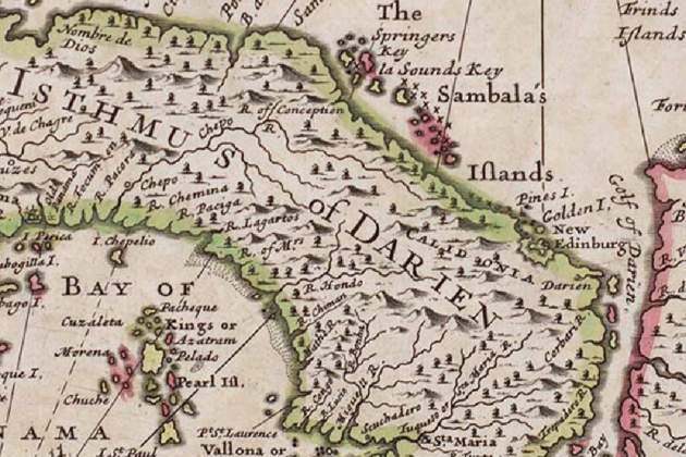 Mapa de la colònia de Darien. Font BBC Mapa de la colònia de Darien. Font BBC