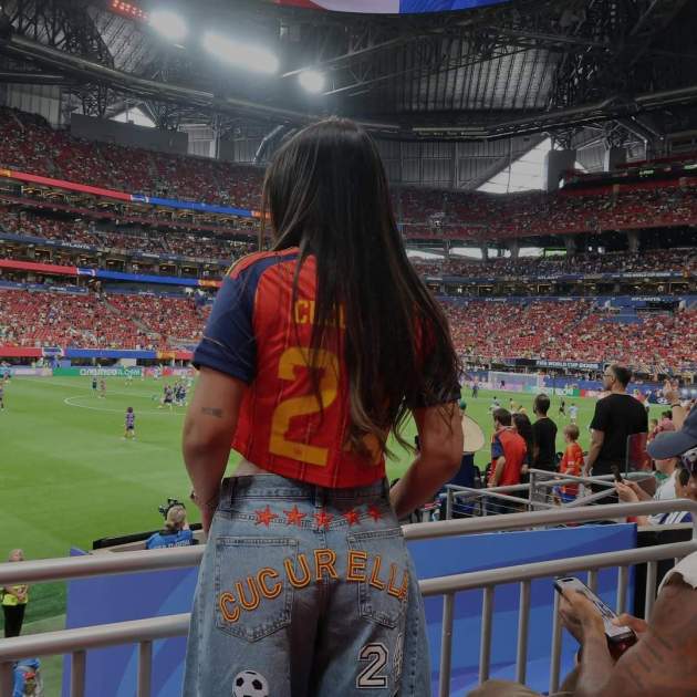 Claudia Rodríguez, parella de Cucurella, en el partit Espanya-Cap Verd / Instagram