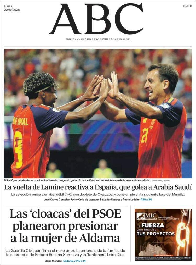 'ABC', 22 de juny de 2026 'ABC', 22 de juny de 2026