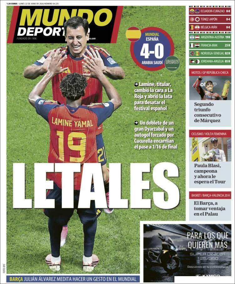 Mundo Deportivo portada 22 06 2026