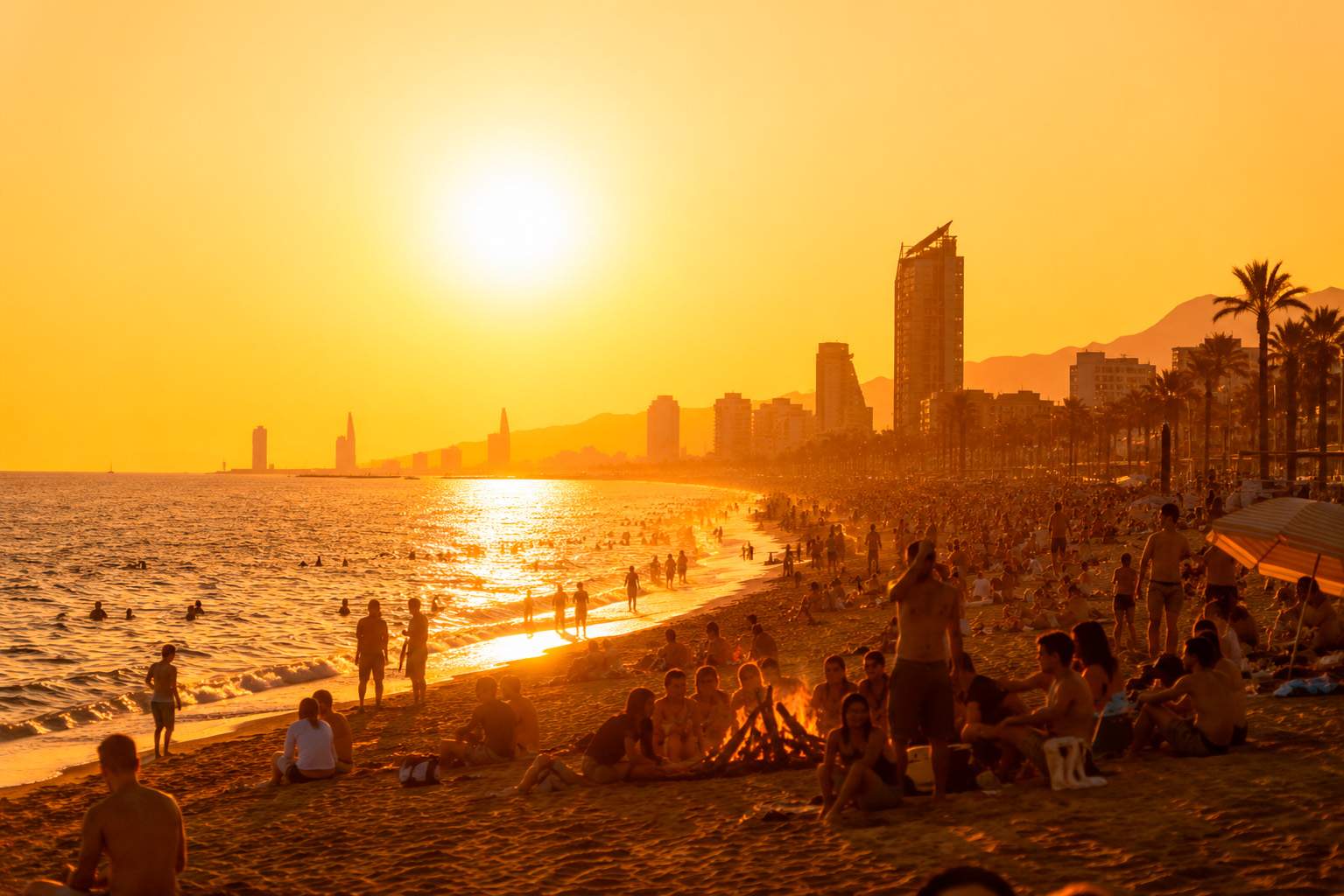 Alerta por calor infernal en Catalunya y por una verbena de Sant Joan asfixiante