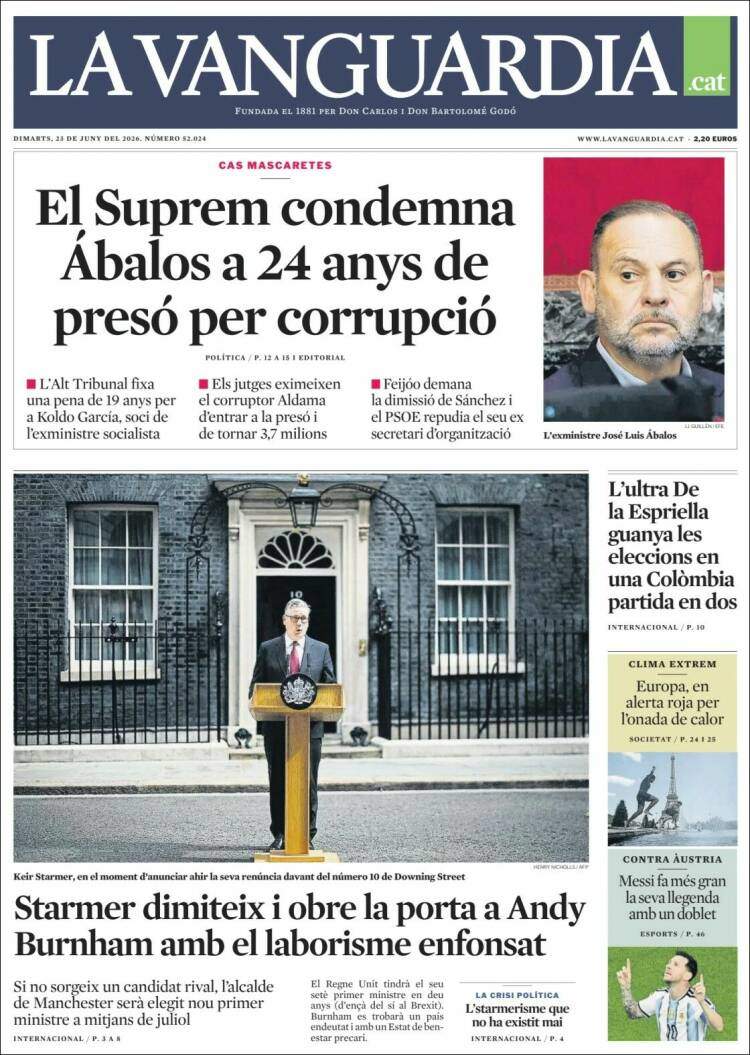 'La Vanguardia', 23 de juny de 2026 'La Vanguardia', 23 de juny de 2026
