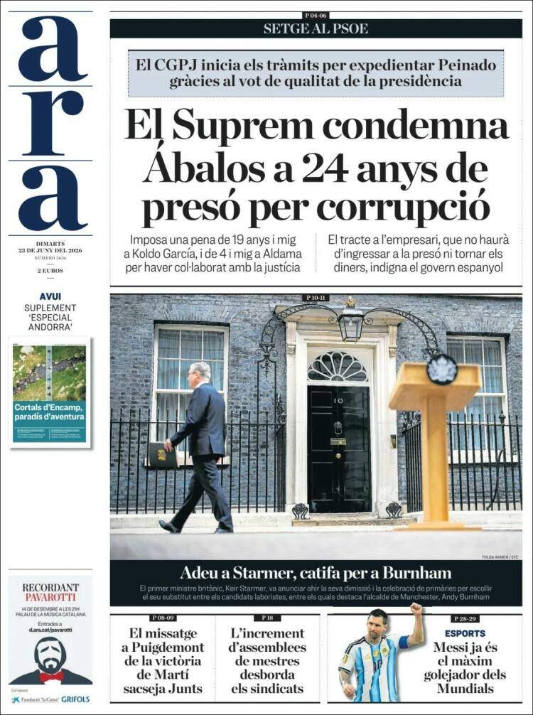'Ara', 23 de juny de 2026 'Ara', 23 de juny de 2026