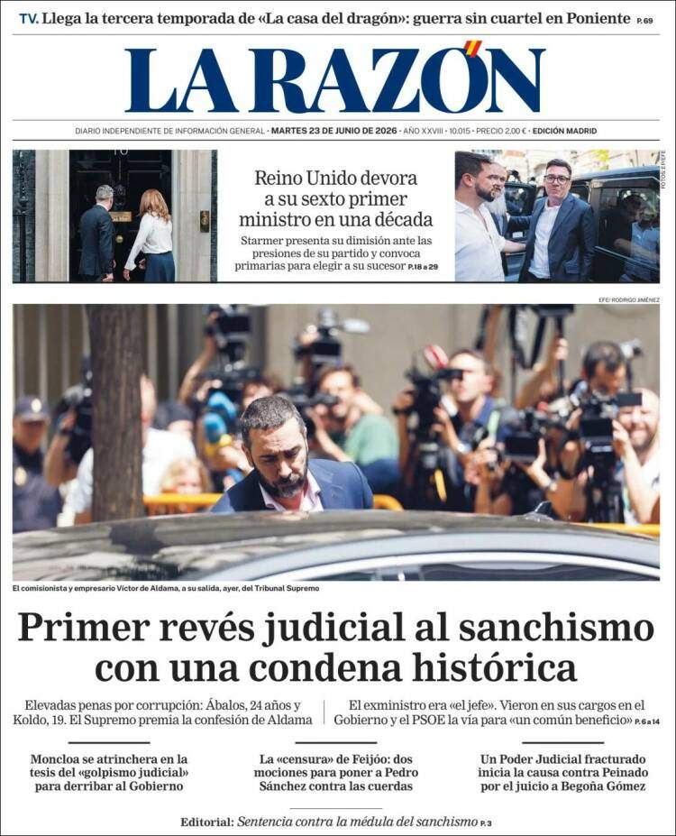 'La Razón', 23 de juny de 2026 'La Razón', 23 de juny de 2026