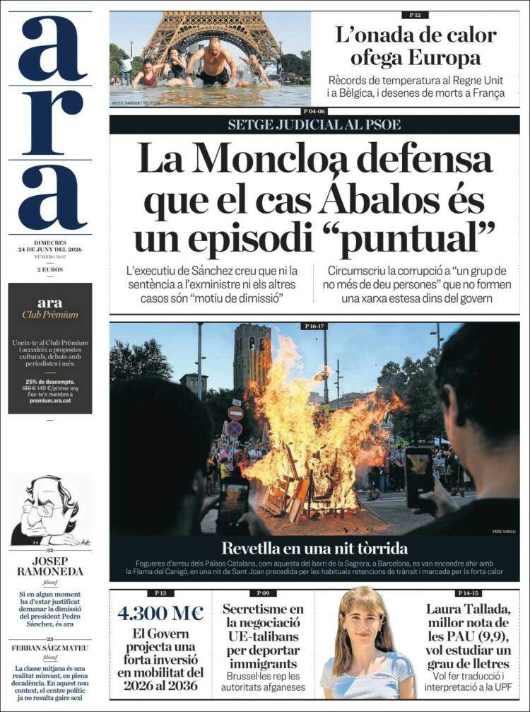 'Ara', 24 de juny de 2026 'Ara', 24 de juny de 2026