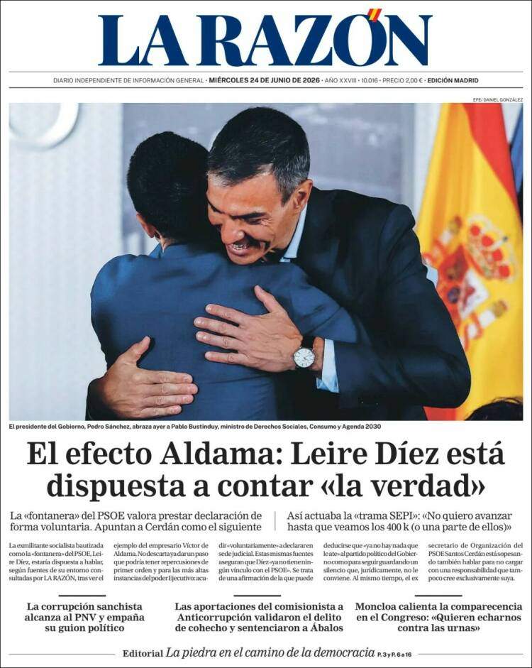 'La Razón', 24 de juny de 2026 'La Razón', 24 de juny de 2026