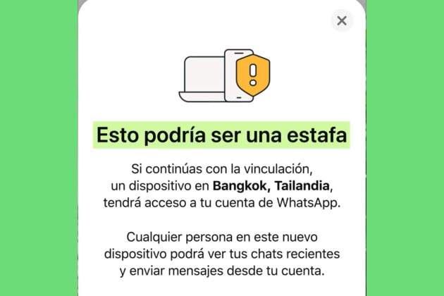 Advertencia de seguridad de WhatsApp Advertencia de seguridad de WhatsApp