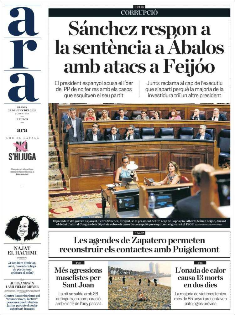'Ara', 25 de juny de 2026