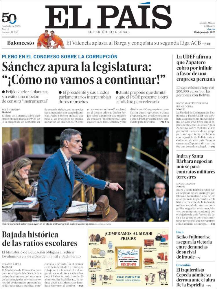'El País', 25 de juny de 2026
