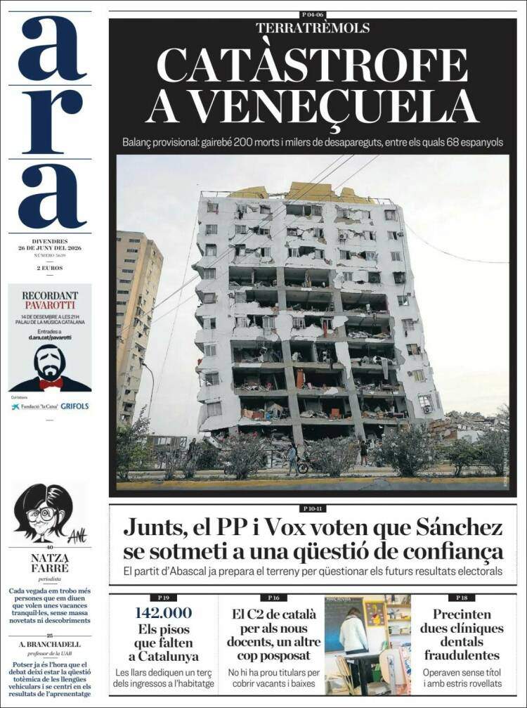 'Ara', 26 de juny de 2026