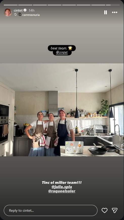 Cintet con su equipo, cocinando para el cumpleaños de Aitana / Instagram