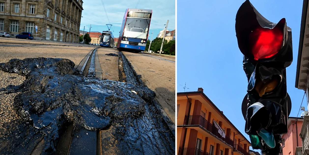 Situación límite en Alemania: el récord histórico de temperatura deshace carreteras, vías del tranvía y semáforos