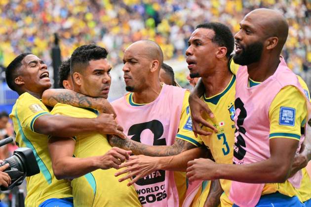 Brasil celebra un gol de Casmiro al Mundial / Foto: EFE Brasil celebra un gol de Casmiro al Mundial / Foto: EFE