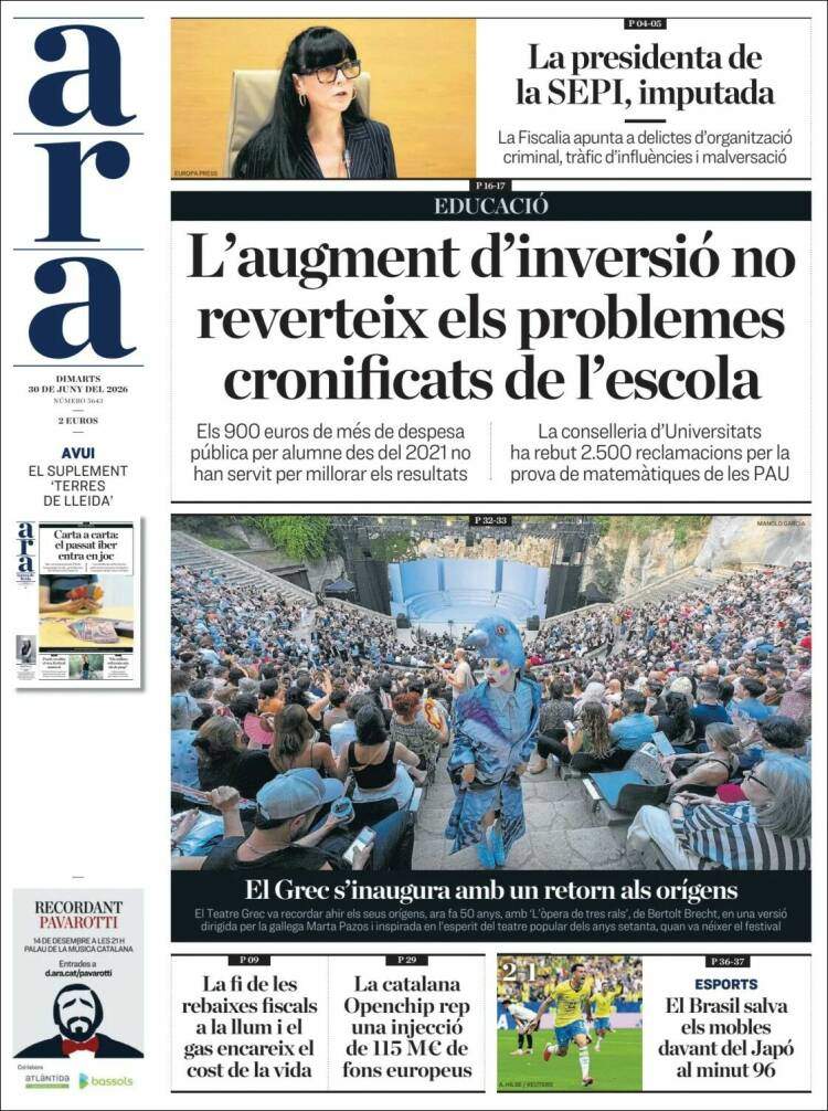 'Ara', 30 de juny de 2026