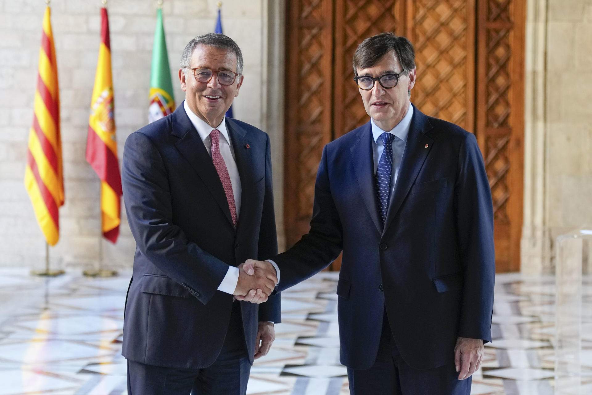 Illa rep el president de Portugal, en la primera visita d'un cap d'estat al Palau de la Generalitat en 15 anys