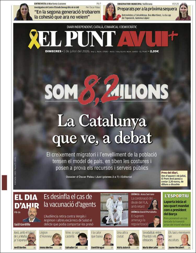 'El Punt Avui', 1 de juliol de 2026 'El Punt Avui', 1 de juliol de 2026