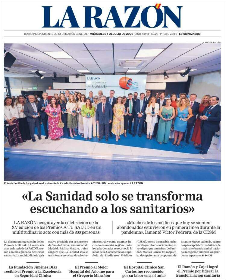 'La Razón', 1 de juliol de 2026 'La Razón', 1 de juliol de 2026