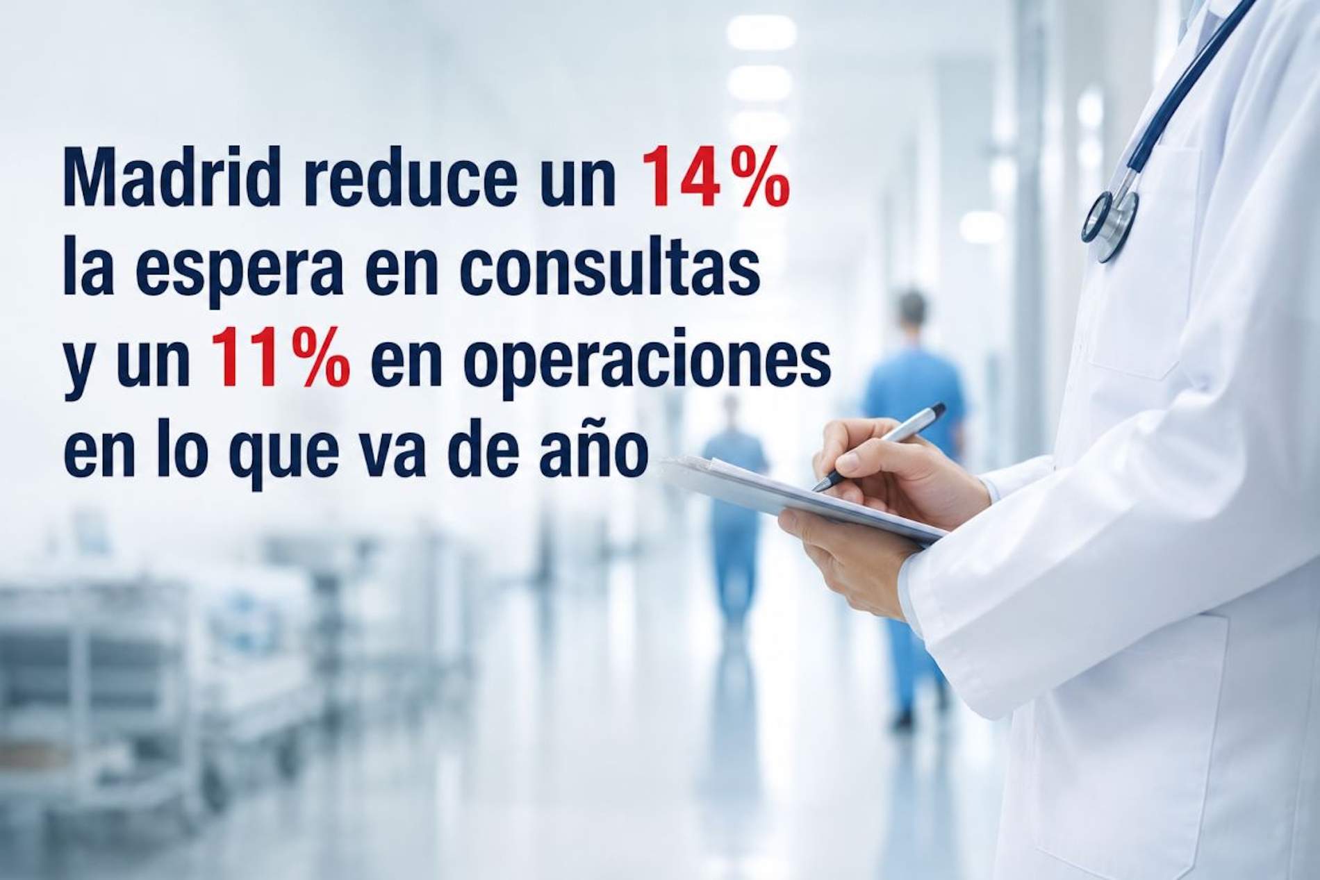 Madrid reduce un 14% la espera en consultas y un 11% en operaciones en lo que va de año