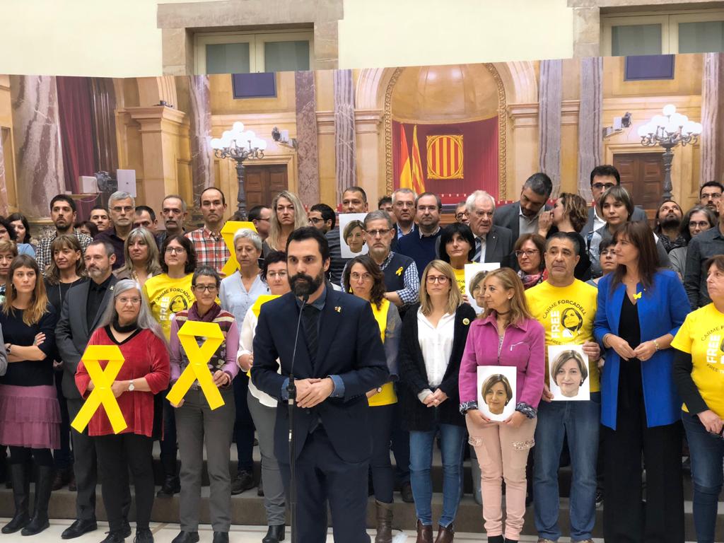 Torrent denuncia la presó de Forcadell: "Com tots els presos i exiliats, és innocent”