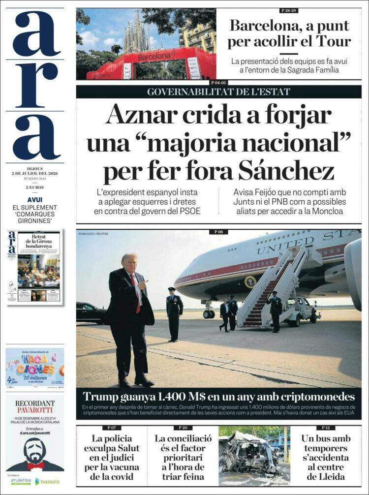 'Ara', 2 de juliol de 2026