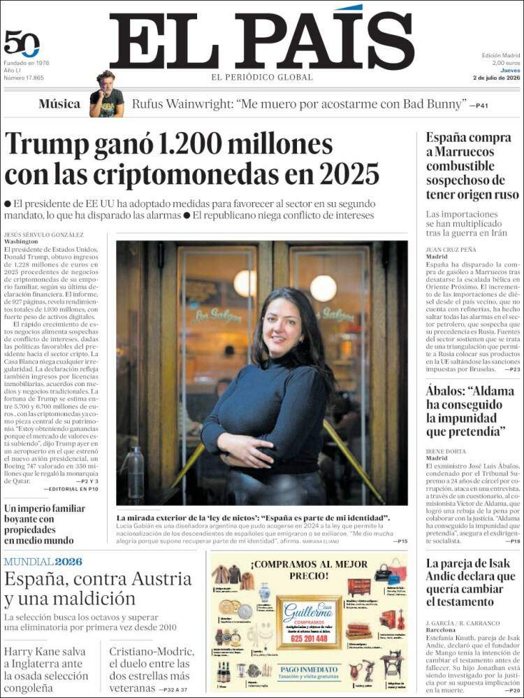 'El País', 2 de juliol de 2026