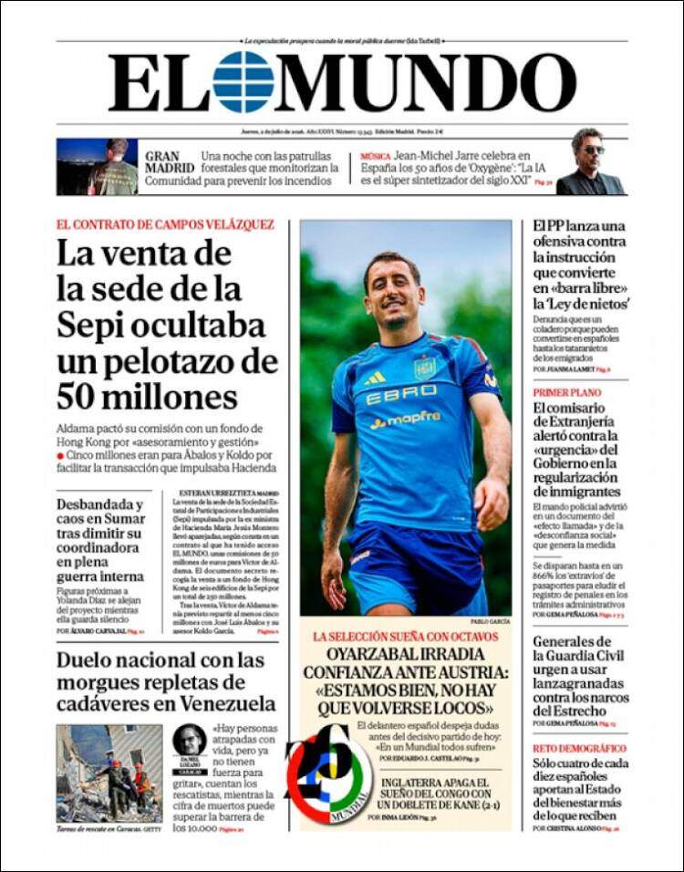 'El Mundo', 2 de juliol de 2026