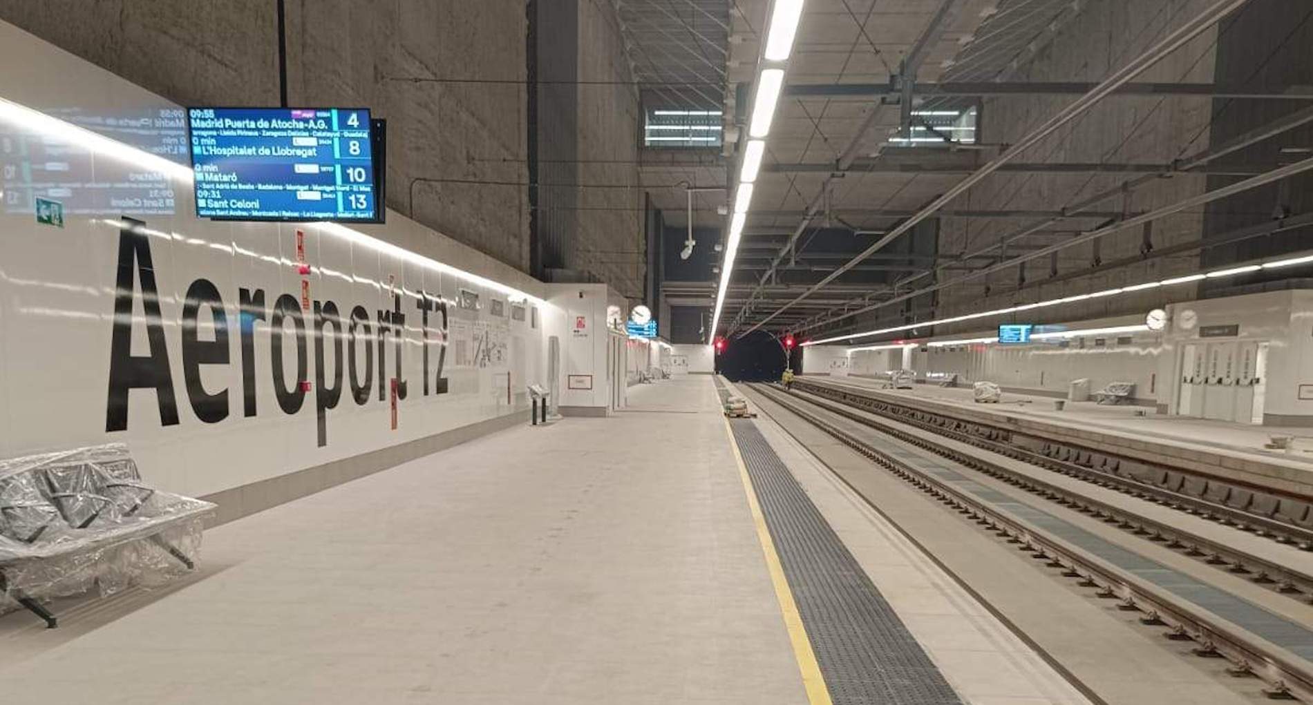El nou accés ferroviari a l’aeroport del Prat, acabat i preparat per rebre l’R-Aeroport