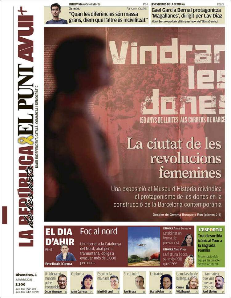 'El Punt Avui', 3 de juliol de 2026 'El Punt Avui', 3 de juliol de 2026