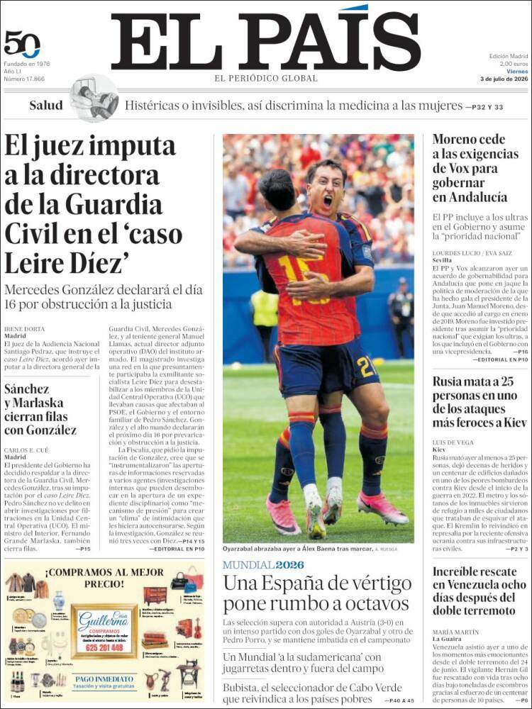 'El País', 3 de juliol de 2026 'El País', 3 de juliol de 2026