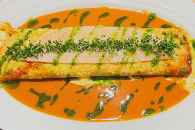 Tortilla cremosa de gamba de Palamós del restaurante Dit i Fet. / Foto: Rosa Molinero Trias Tortilla cremosa de gamba de Palamós del restaurante Dit i Fet. / Foto: Rosa Molinero Trias
