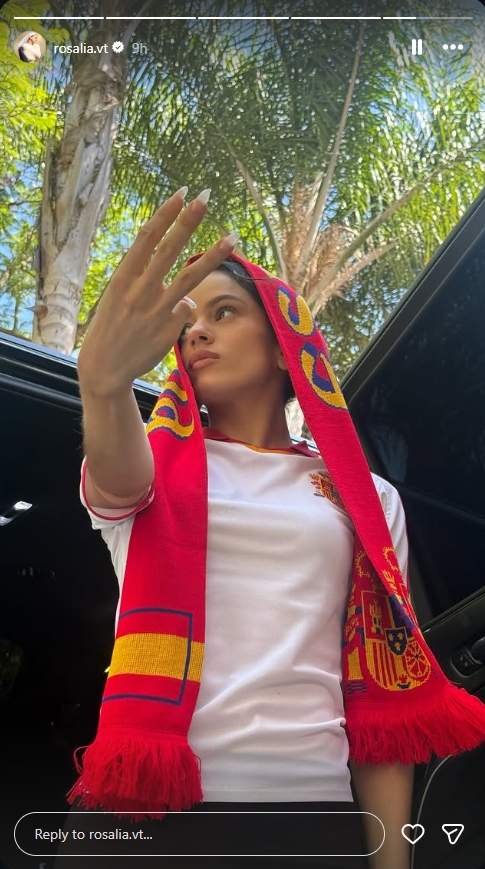 Rosalía assistint al partit d'Espanya contra Austria / Instagram Rosalía assistint al partit d'Espanya contra Austria / Instagram