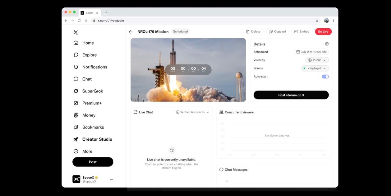 X vol ser una plataforma de directes i Elon Musk ofereix 1 milió de dòlars als creadors