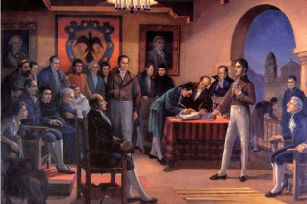 Proclamació de la independència de la Gran Colombia (1810). Font: Museu d'Art de Bogotà (1)