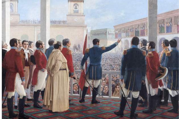 Proclamació de la independència de Perú (1826). Font Museo del Arte de Lima