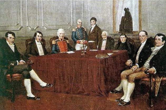 Primer govern de les Provincies Unides de Riu de la Plata (1810). Font Casa Rosada. Buenos Aires